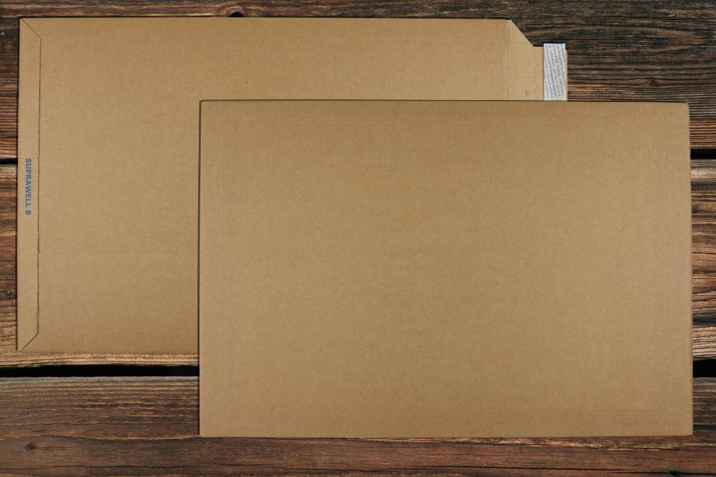 Kartontaschen 270x390 mm Haftklebend Braun